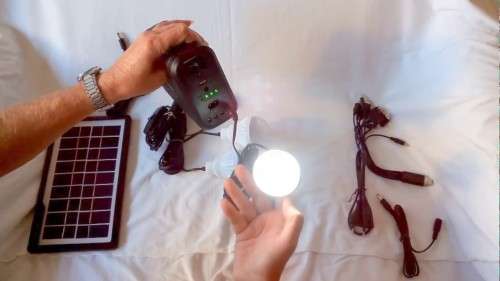 Solar Light Kit - GD-8017s Outdoor Solar Lighting System - 3 Bulb GD-8017s LED Solar Light Kit