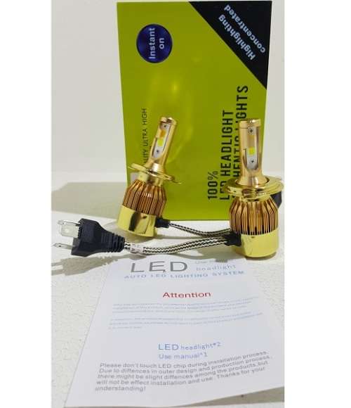 LED Headlight Kit - C6 H4 50W 3pin LED Headlight Kit - Gold H4 50W 12V~24V Duel Colour Headlight