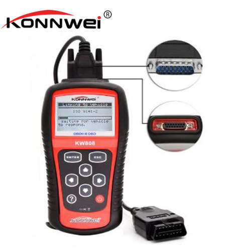 Diagnostic Scanner - Konnwei OBD2/EOBD Scanner - Konnwei KW808 OBD2 Scanner with Software Disc