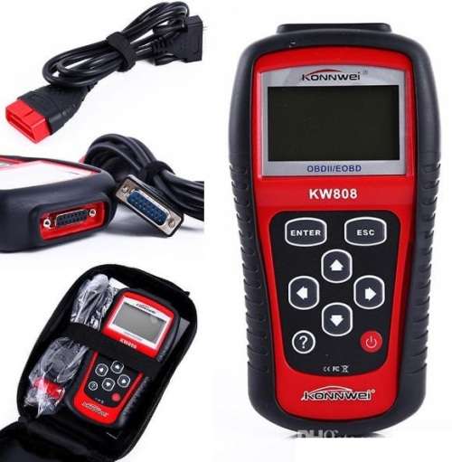 Diagnostic Scanner - Konnwei OBD2/EOBD Scanner - Konnwei KW808 OBD2 Scanner with Software Disc