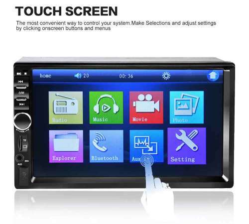 Car Radio - 7" Double Din Touch screen BT/USB/SD/AUX/MP3 Media player