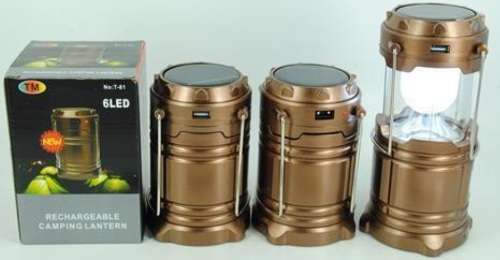 Rechargeable Lamp - Portable Rechargeable Lamp - 6 LED Solar Lamp