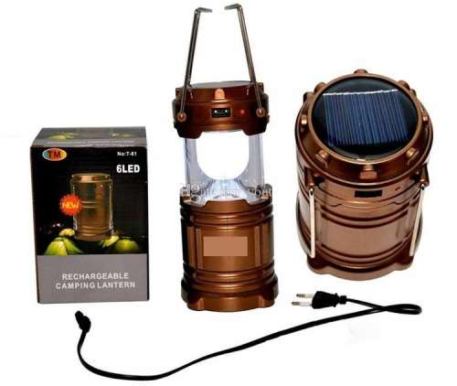 Rechargeable Lamp - Portable Rechargeable Lamp - 6 LED Solar Lamp