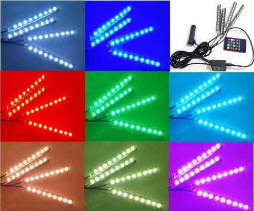 Car Interior Lights - 4x9 LED Car Atmosphere Interior Lights with Music setting(Wholesale/Bulk)