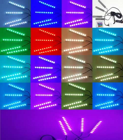 Car Interior Lights - Atmosphere Lights - 4x9 LED Car Atmosphere Interior Lights