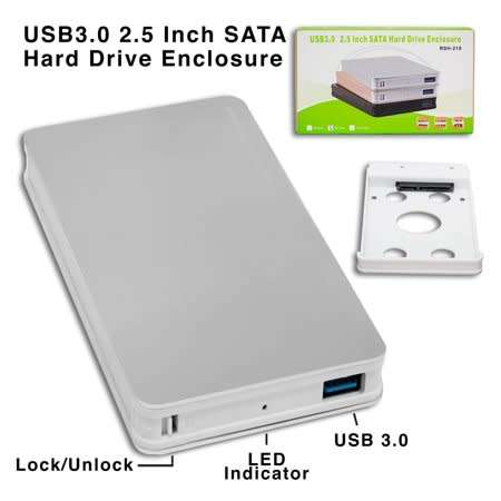 2.5" Hard Drive Enclosure/Case - USB 3.0 SATA Hard Drive Enclosure - SATA I/II/III HDD/SSD case