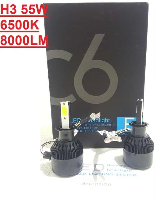 LED Headlight Kit - C6 H3 55W 2cord LED Head Light Set - H3 2cord 12V~24V LED Headlights