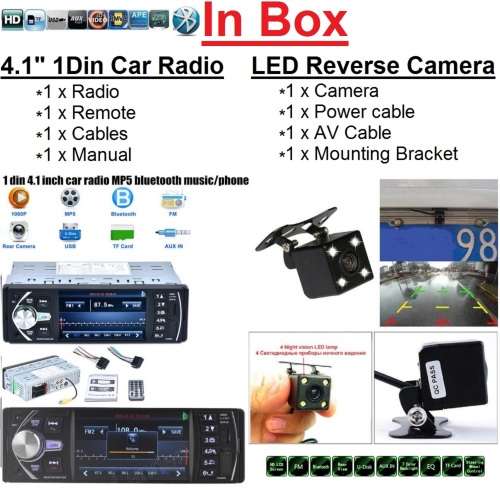 Car Radio + Reverse Camera Special!!! 4.1" Car Radio TFT Screen USB, MP5, FM, Bluetooth & Aux