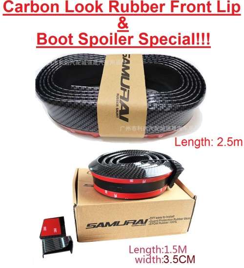Samurai Boot and Front Lip Special!!! Rubber Carbon Look Front Skirt and Boot Spoiler for most Cars