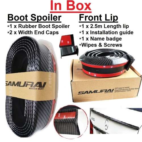 Samurai Boot and Front Lip Special!!! Rubber Carbon Look Front Skirt and Boot Spoiler for most Cars