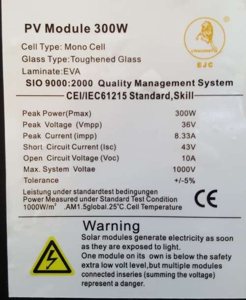 BLACK FRIDAY SPECIA!!!!!!!!!!!!300W Solar Panel - Mono Cell 300W Solar Panel