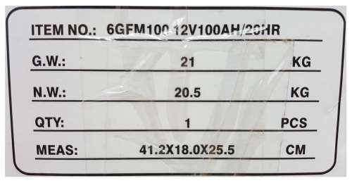 100AH Solar Battery - Deep Cycle 12V 100AH Solar Battery