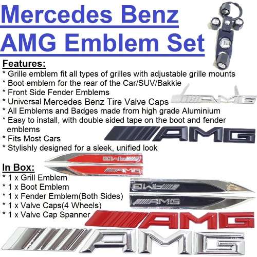 Mercedes Benz AMG Emblem Special!!! Mercedes-AMG Badges - AMG Emblem Set - AMG BadgeSet