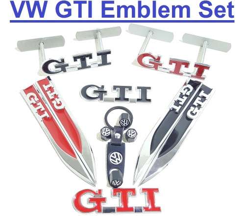 Volkswagen GTI Emblem Special!!! VW GTI Badges - GTI Emblem Set - VW GTI Front, Side, Boot Wheel Set