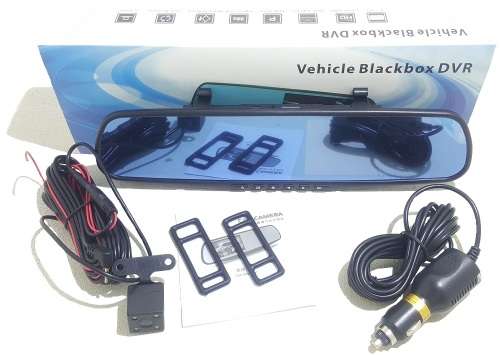 Vehicle Dash Camera - Rearview Mirror Dash Recorder - 2-In-1 Dash and Reverse Camera