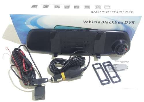 Vehicle Dash Camera - Rearview Mirror Dash Recorder - 2-In-1 Dash and Reverse Camera