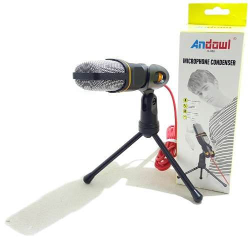Microphone - Condenser Microphone With Tripod Stand - 3.5mm Jack PC/Mobile Condenser Microphone
