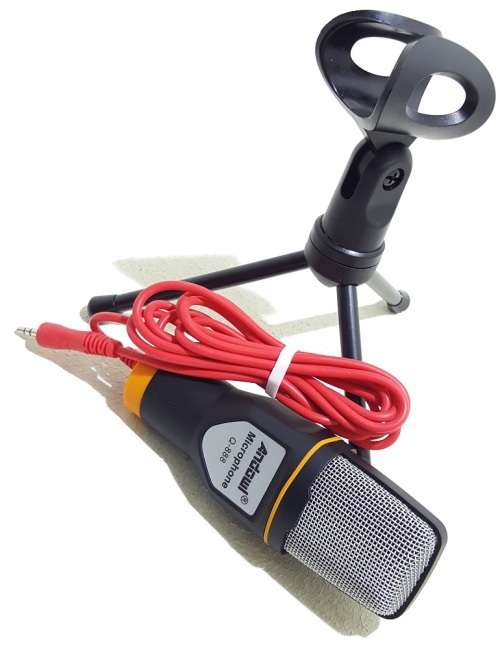 Microphone - Condenser Microphone With Tripod Stand - 3.5mm Jack PC/Mobile Condenser Microphone
