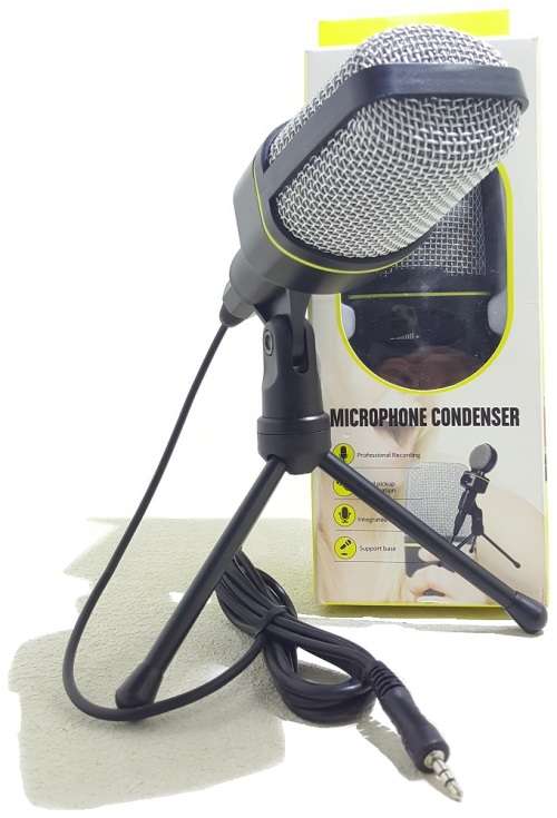 Microphone - Condenser Microphone With Tripod Stand - 3.5mm Jack PC/Mobile Condenser Microphone