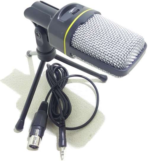 Microphone - Condenser Microphone With Tripod Stand - 3.5mm Jack PC/Mobile Condenser Microphone