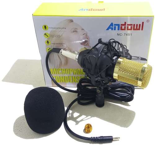 Microphone - Condenser Microphone With Tripod Stand - 3.5mm Jack PC/Mobile Condenser Microphone