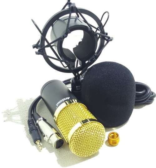 Microphone - Condenser Microphone With Tripod Stand - 3.5mm Jack PC/Mobile Condenser Microphone