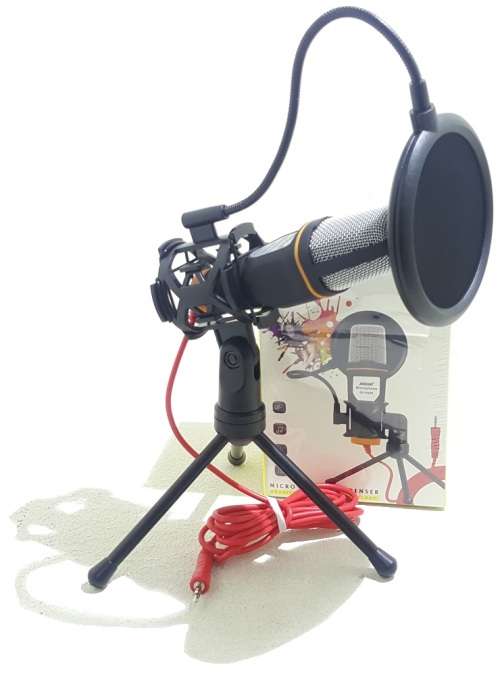Microphone - Condenser Microphone With Tripod Stand - 3.5mm Jack PC/Mobile Condenser Microphone