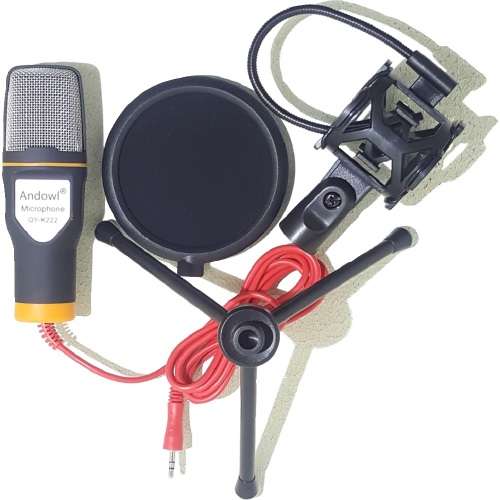 Microphone - Condenser Microphone With Tripod Stand - 3.5mm Jack PC/Mobile Condenser Microphone