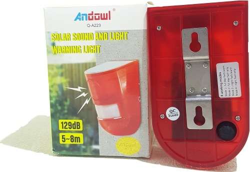 Solar Alarm Lamp - Solar Motion Sense Sound and Light Alarm