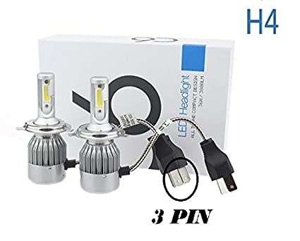 LED Headlight Kits - C6 H4 36W 3pin LED HeadLight Kits - H4 3pin 12V LED Headlights