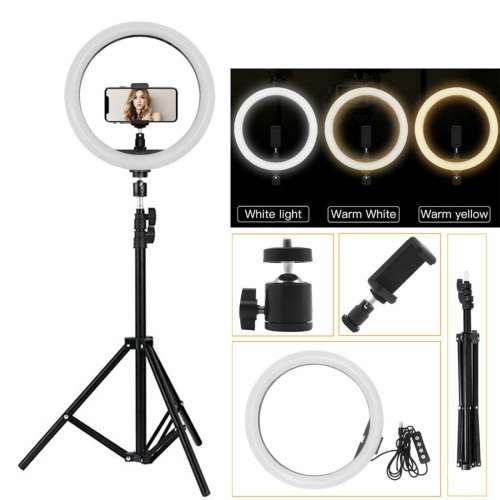 10" LED Ring Light With Tripod Stand - 10 inch Photography / Video LED Ring with 3 Light Colors