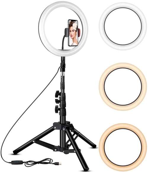 10" LED Ring Light With Tripod Stand - 10 inch Photography / Video LED Ring with 3 Light Colors