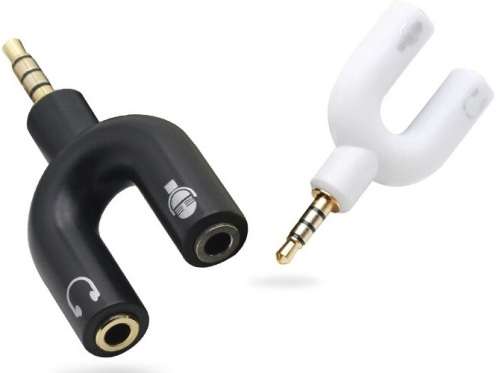 Headset Adapter - 3.5mm Audio U-Adapter - 2 Input 1 Output PC Headset adapter