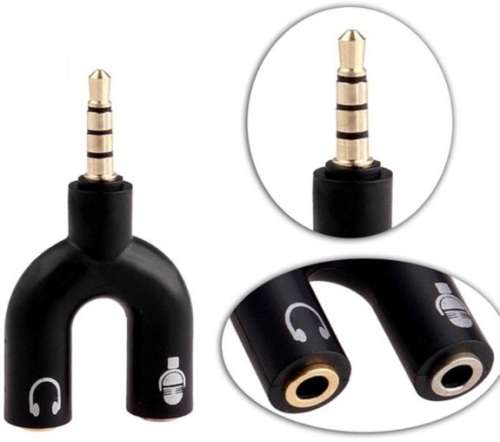Headset Adapter - 3.5mm Audio U-Adapter - 2 Input 1 Output PC Headset adapter