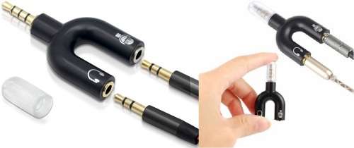 Headset Adapter - 3.5mm Audio U-Adapter - 2 Input 1 Output PC Headset adapter