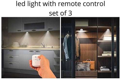 LED Light with Remote Control - Set of 3 5W COB LED Lights with remote control