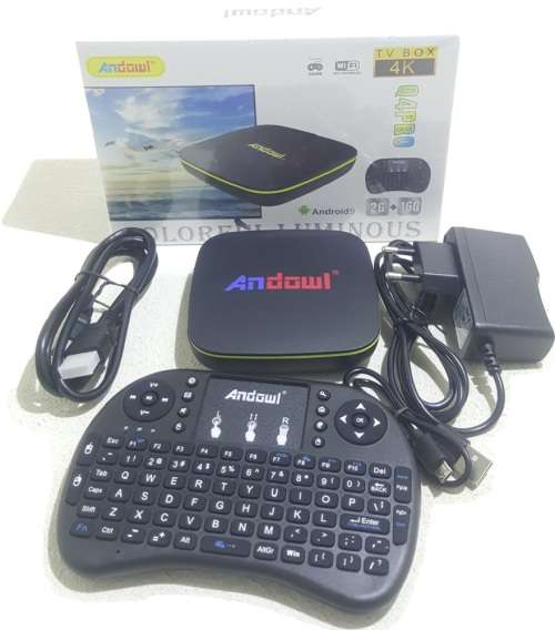 Android TV Box - 4K Android 9 TV Box with Mini Wireless Keyboard - Q4Pro Android TV Box