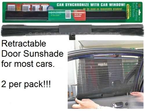 Sun Visor - Retractable Sunshield - Car Door Sunshade - Set of 2 Retractable Sun Shade AK-009