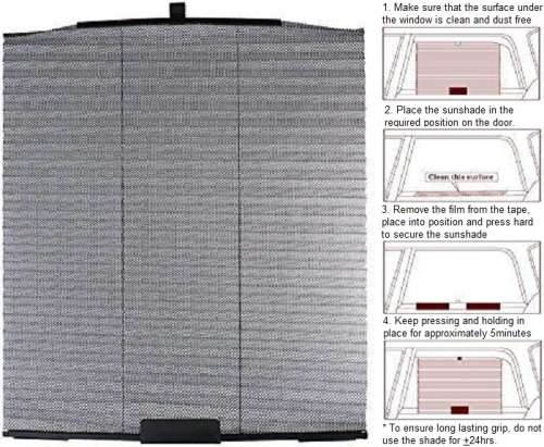 Sun Visor - Retractable Sunshield - Car Door Sunshade - Set of 2 Retractable Sun Shade AK-009