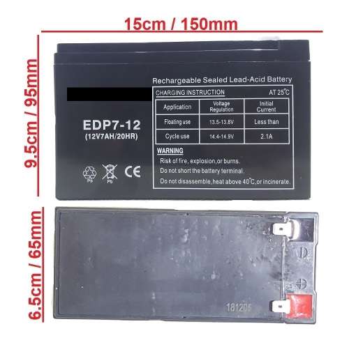 7AH Solar Battery - Deep Cycle 12V 7AH Solar Battery