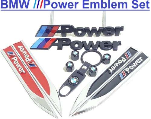 BMW Power Emblem Special!!! Black BMW Power Badges - Power Emblem Set - M-Power Badge Set