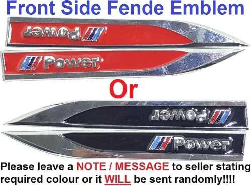 BMW Power Emblem Special!!! Silver BMW Power Badges - Power Emblem Set - M-Power Badge Set