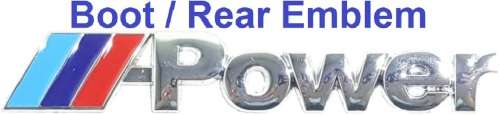 BMW Power Emblem Special!!! Silver BMW Power Badges - Power Emblem Set - M-Power Badge Set