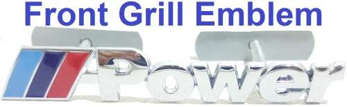 BMW Power Emblem Special!!! Silver BMW Power Badges - Power Emblem Set - M-Power Badge Set