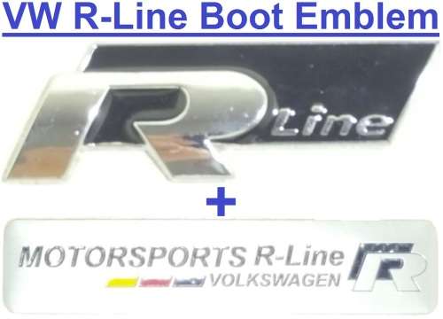Volkswagen R-Line Emblem Special!!! VW Black R-Line Badges - R-Line Black Emblem Set