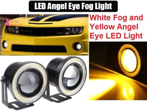 Fog Lights - LED Angel Eye Fog Light - White Fog + Yellow Angel Right LED Fog Light