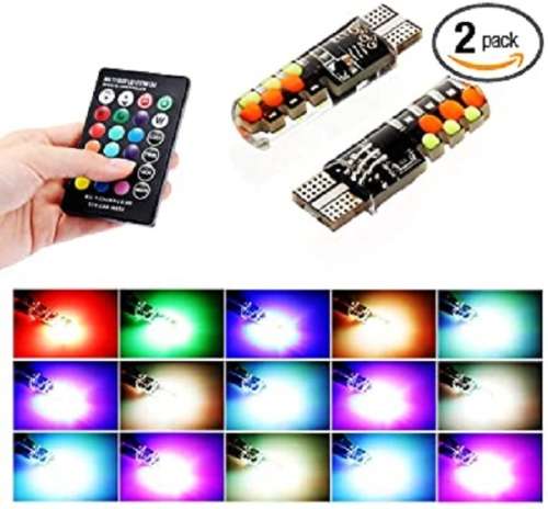 T10 12V 12 LED RGBW Lights - Park, Break, Reverse T10 LED Lamps - 12V T10 12 LED DIY RGBW Auto Lamp