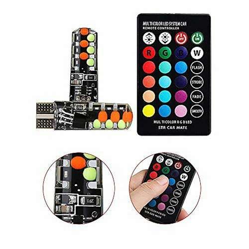 T10 12V 12 LED RGBW Lights - Park, Break, Reverse T10 LED Lamps - 12V T10 12 LED DIY RGBW Auto Lamp