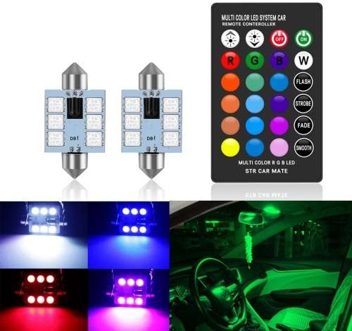 12V 6 LED RGBW Lights - 6 LED Interior Roof Lamps - 12V 6 LED DIY RGBW Interior Auto Lamp