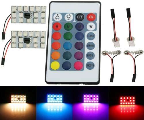 12V 15 LED RGBW Lights - 15 LED T10 Roof Lamps - 12V 15 LED DIY RGBW Interior Auto Lamp